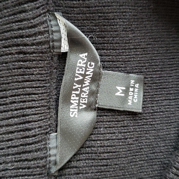 (M) Simply Vera Verawang Heavy Knit Nylon Blend Sweater Beaded Neckline Evening - Picture 3 of 9